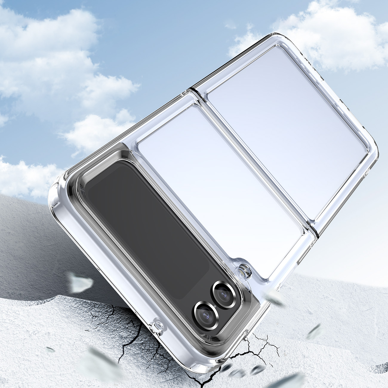 Carcasă pentru spațiul cosmic pentru Samsung Galaxy Z Flip 3 - Albastră
