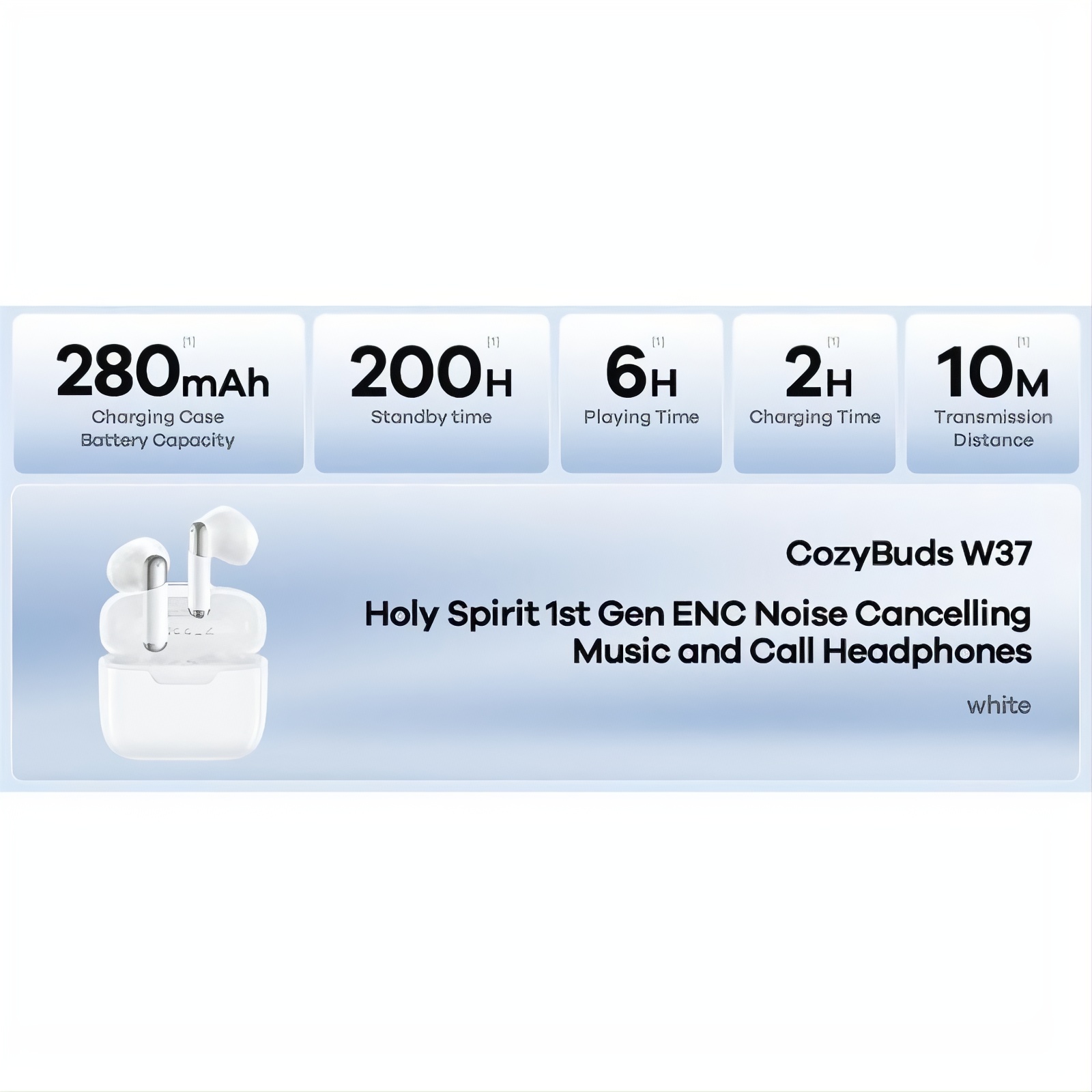 REMAX W37 TWS căști wireless cu ENC, Bluetooth 5.4 - Alb