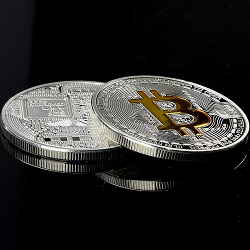Monedă Bitcoin - Argintie
