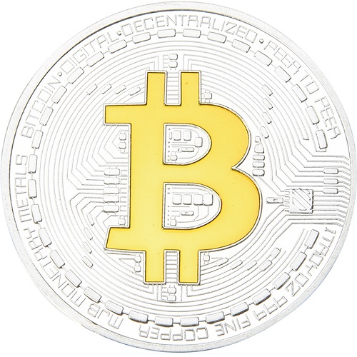 Monedă Bitcoin - Argintie