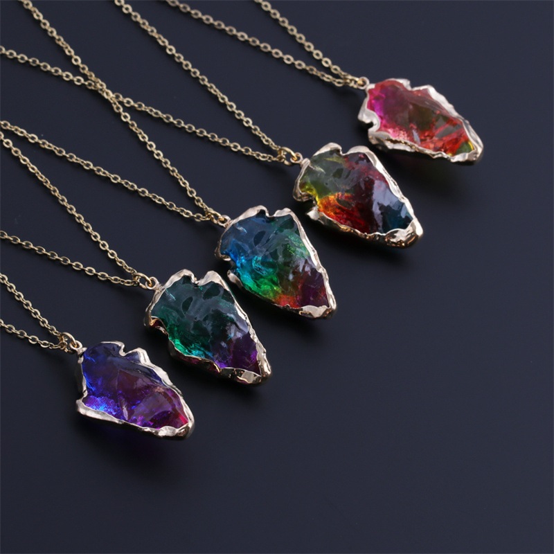 Colier Crystal Stone - Verde / Violet