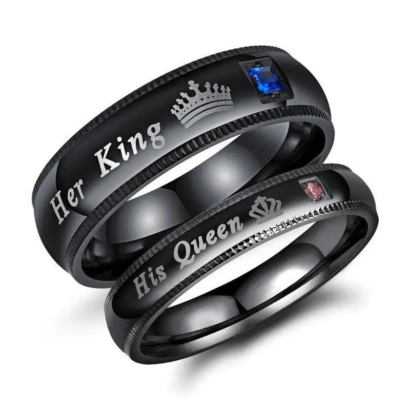 Inel His Queen - Negru/57mm