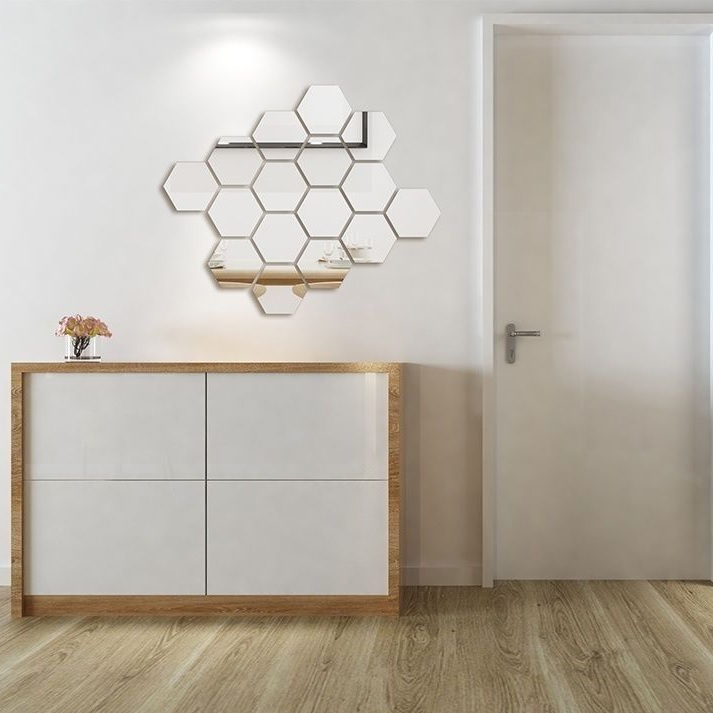 Autocolante cu oglindă pentru perete - Hexagon