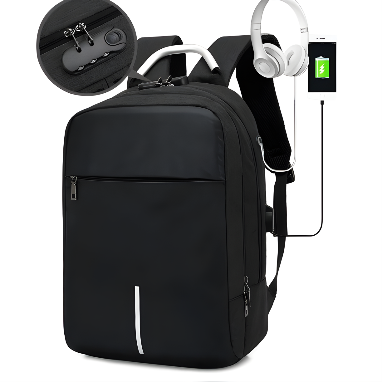 Rucsac rezistent la apă pentru laptop VB-39239 - Negru