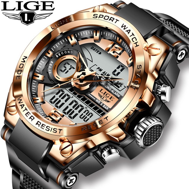Ceas LIGE RA-14664 - Negru/ Argintiu