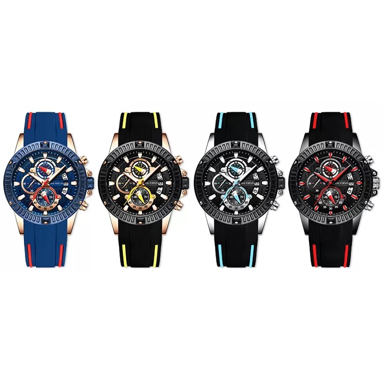 Ceas Mini Focus - Negru / Galben