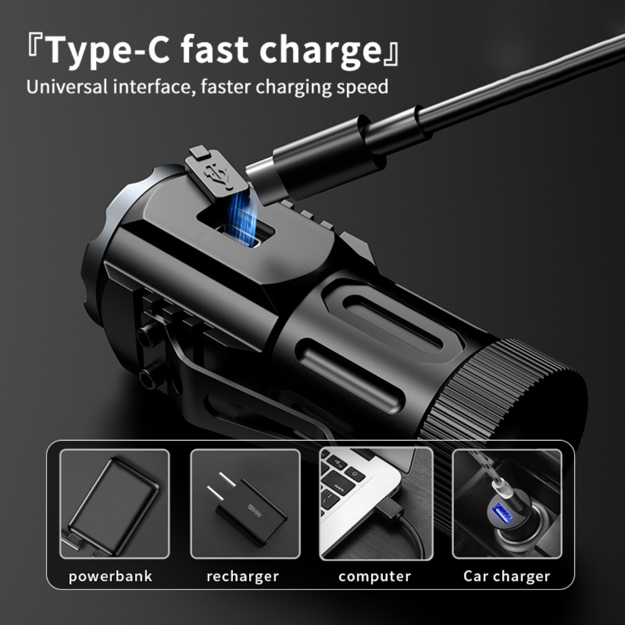Lanternă LED mini cu magnet - Neagră