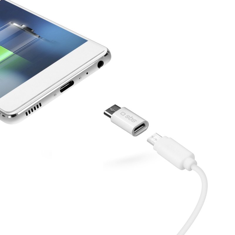 Adaptor SBS Micro USB la USB-C – Alb