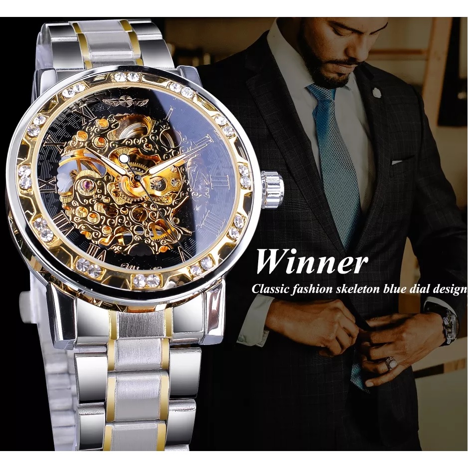 Ceas Winner BE-14435 - Argintiu/Albastru