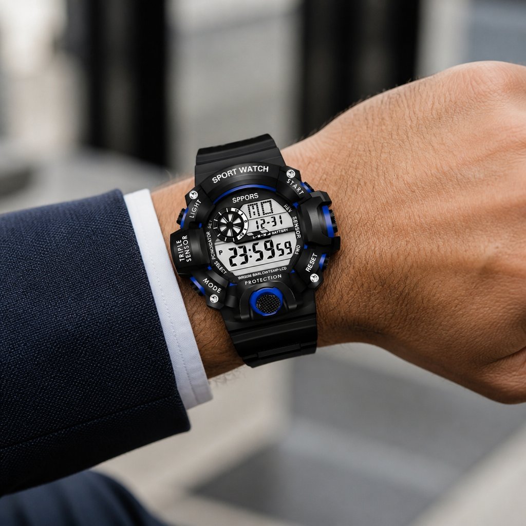 Ceas pentru bărbați SA-22604 - Negru/Albastru