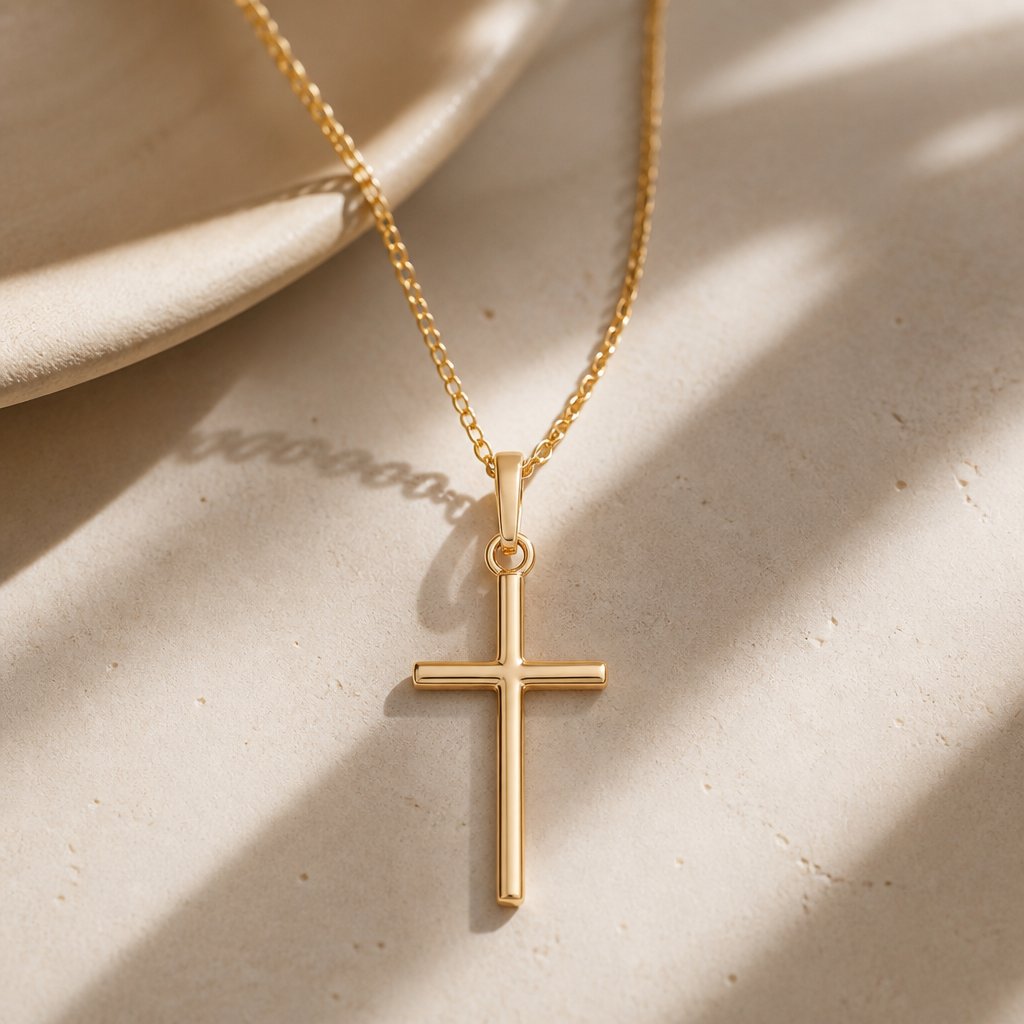 Colier US-34221 Cross - Auriu