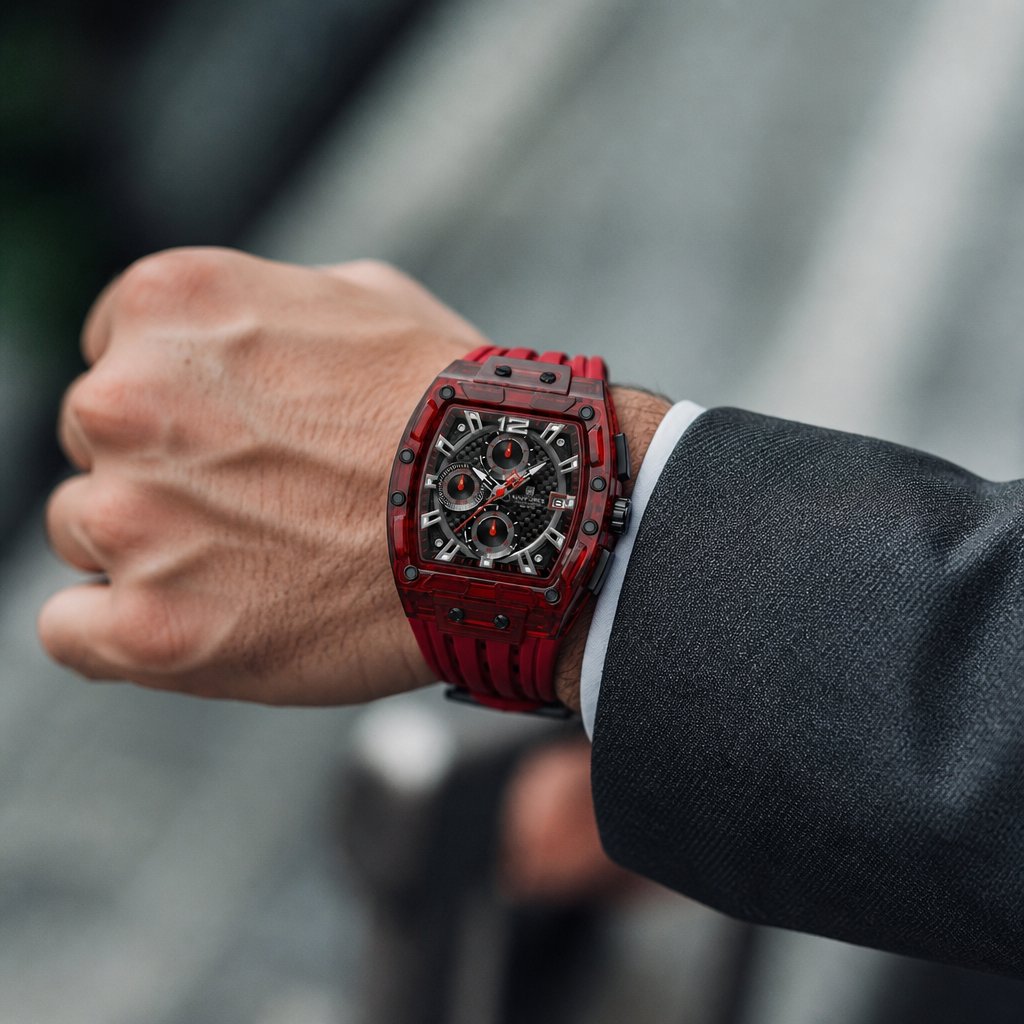 Ceas NAVIFORCE SI-38619 - Roșu / Negru